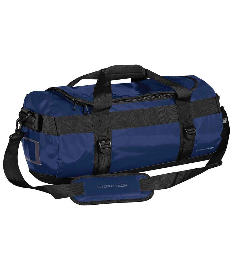 Stormtech Atlantis Waterproof Gear Bag - Small in ONE Ocean Blue Black by Stormtech — Custom branded clothing by Print Press, featuring premium embroidery produced in our specialist print lab in the UK.