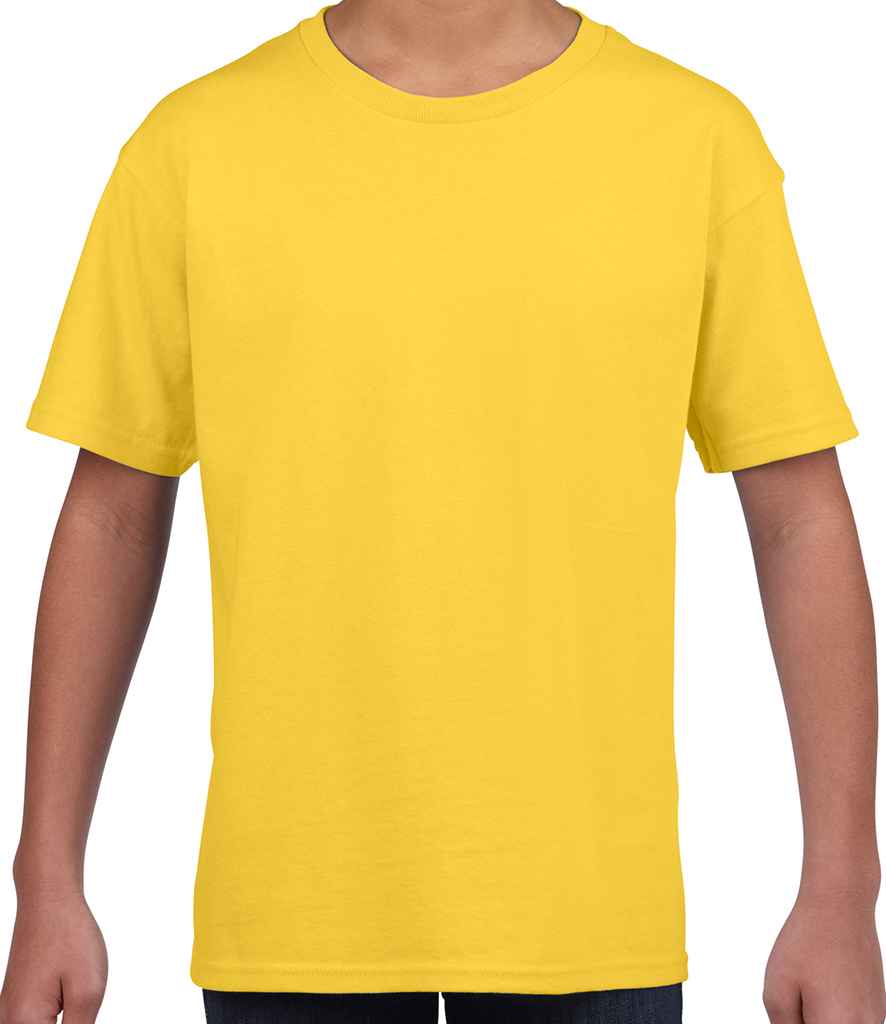 Gildan Kids SoftStyle Ringspun T-Shirt in by Gildan — Custom branded clothing by Print Press, featuring premium embroidery produced in our specialist print lab in the UK.
