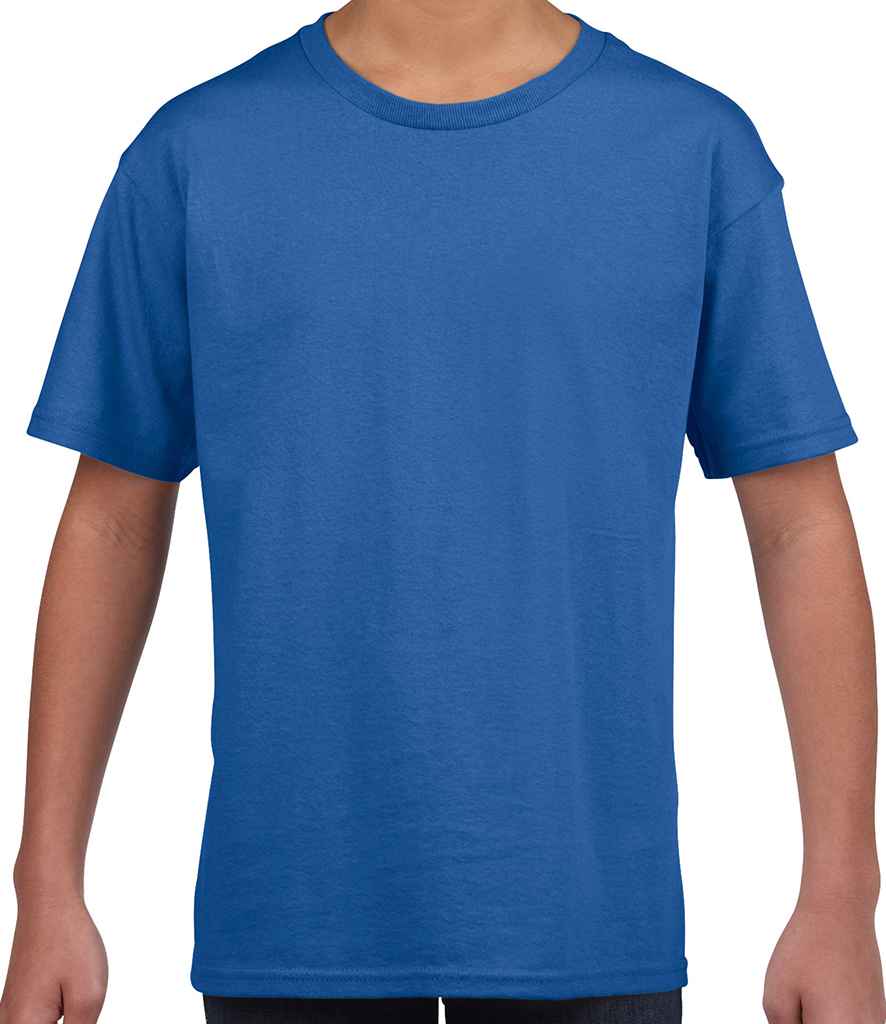 Gildan Kids SoftStyle Ringspun T-Shirt in Royal Blue by Gildan — Custom branded clothing by Print Press, featuring premium embroidery produced in our specialist print lab in the UK.