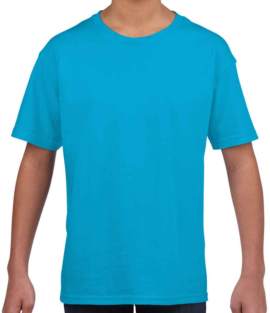Gildan Kids SoftStyle Ringspun T-Shirt in Sapphire Blue by Gildan — Custom branded clothing by Print Press, featuring premium embroidery produced in our specialist print lab in the UK.