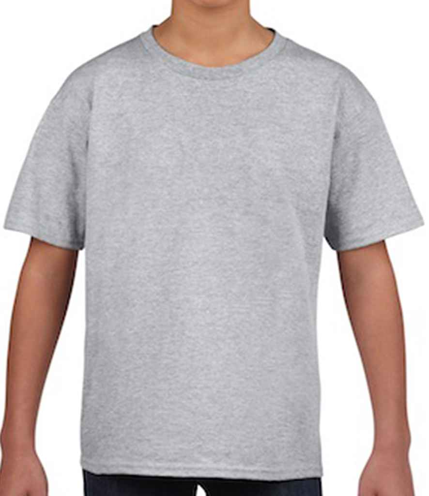 Gildan Kids SoftStyle Ringspun T-Shirt in Sport Grey by Gildan — Custom branded clothing by Print Press, featuring premium embroidery produced in our specialist print lab in the UK.