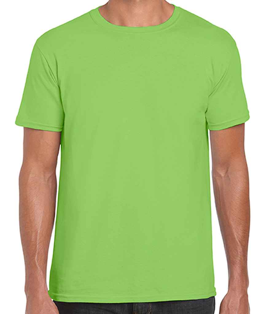 Gildan SoftStyle Ringspun T-Shirt in Lime Green by Gildan — Custom branded clothing by Print Press, featuring premium embroidery produced in our specialist print lab in the UK.