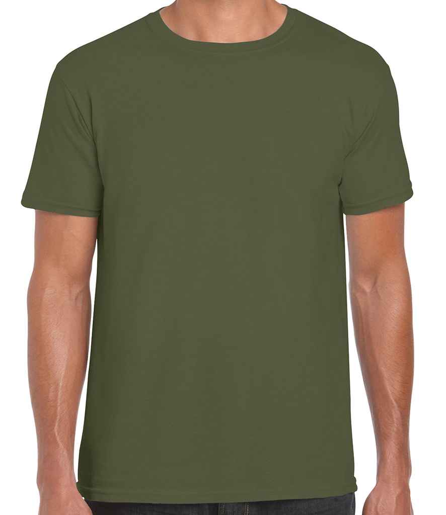 Gildan SoftStyle Ringspun T-Shirt in Military Green by Gildan — Custom branded clothing by Print Press, featuring premium embroidery produced in our specialist print lab in the UK.