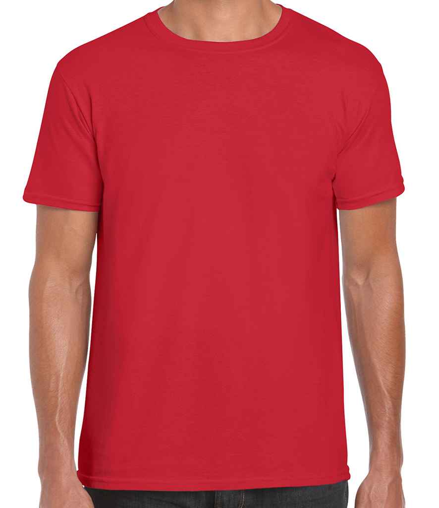 Gildan SoftStyle Ringspun T-Shirt in Red by Gildan — Custom branded clothing by Print Press, featuring premium embroidery produced in our specialist print lab in the UK.