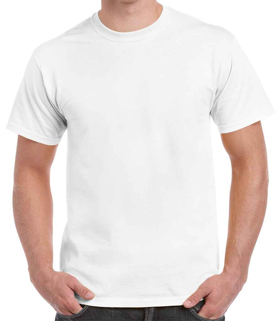 Gildan Ultra Cotton T-Shirt in White by Gildan — Custom branded clothing by Print Press, featuring premium embroidery produced in our specialist print lab in the UK.
