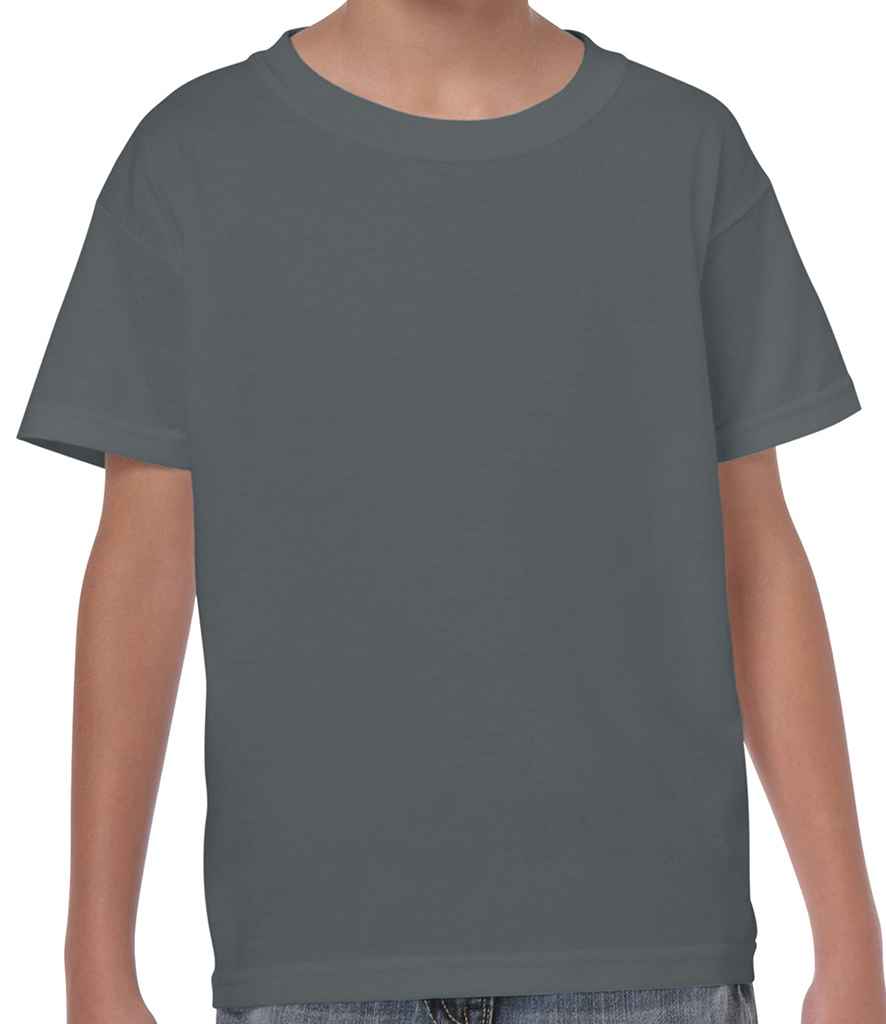 Gildan Kids Heavy Cotton T-Shirt - (2nd Colours) in Charcoal by Gildan — Custom branded clothing by Print Press, featuring premium embroidery produced in our specialist print lab in the UK.