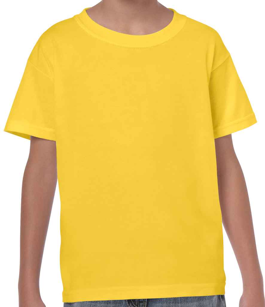 Gildan Kids Heavy Cotton T-Shirt - (2nd Colours) in Daisy by Gildan — Custom branded clothing by Print Press, featuring premium embroidery produced in our specialist print lab in the UK.
