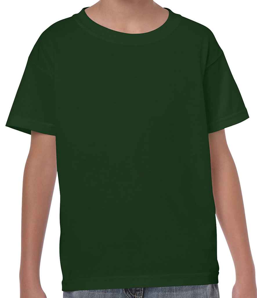 Gildan Kids Heavy Cotton T-Shirt - (2nd Colours) in Forest Green by Gildan — Custom branded clothing by Print Press, featuring premium embroidery produced in our specialist print lab in the UK.