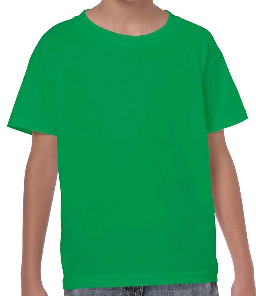 Gildan Kids Heavy Cotton T-Shirt - (2nd Colours) in Irish Green by Gildan — Custom branded clothing by Print Press, featuring premium embroidery produced in our specialist print lab in the UK.