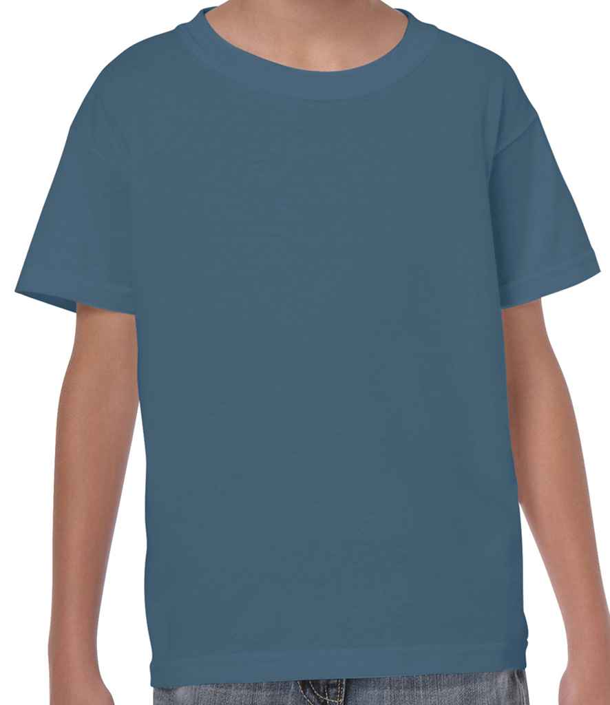 Gildan Kids Heavy Cotton T-Shirt - (2nd Colours) in Indigo by Gildan — Custom branded clothing by Print Press, featuring premium embroidery produced in our specialist print lab in the UK.