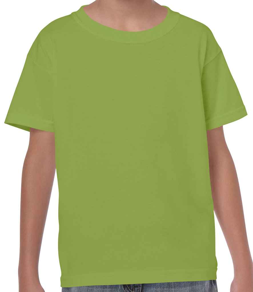Gildan Kids Heavy Cotton T-Shirt in Kiwi by Gildan — Custom branded clothing by Print Press, featuring premium embroidery produced in our specialist print lab in the UK.