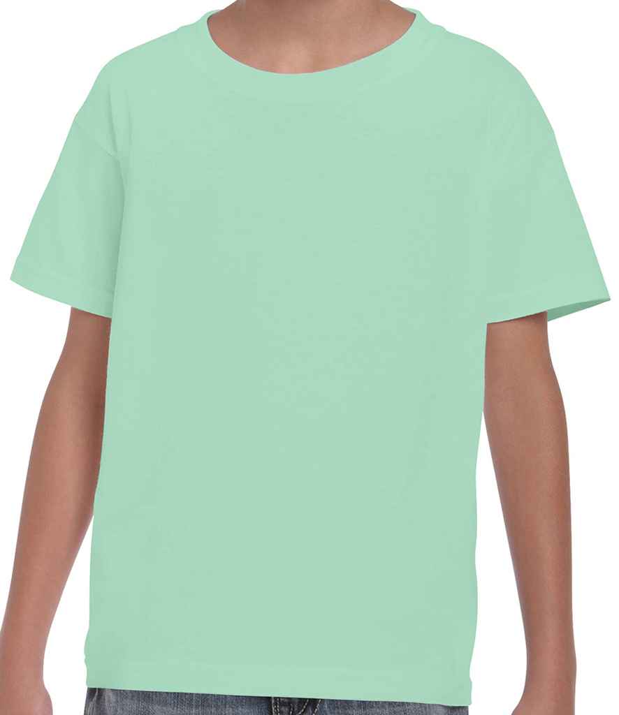 Gildan Kids Heavy Cotton T-Shirt in Mint by Gildan — Custom branded clothing by Print Press, featuring premium embroidery produced in our specialist print lab in the UK.