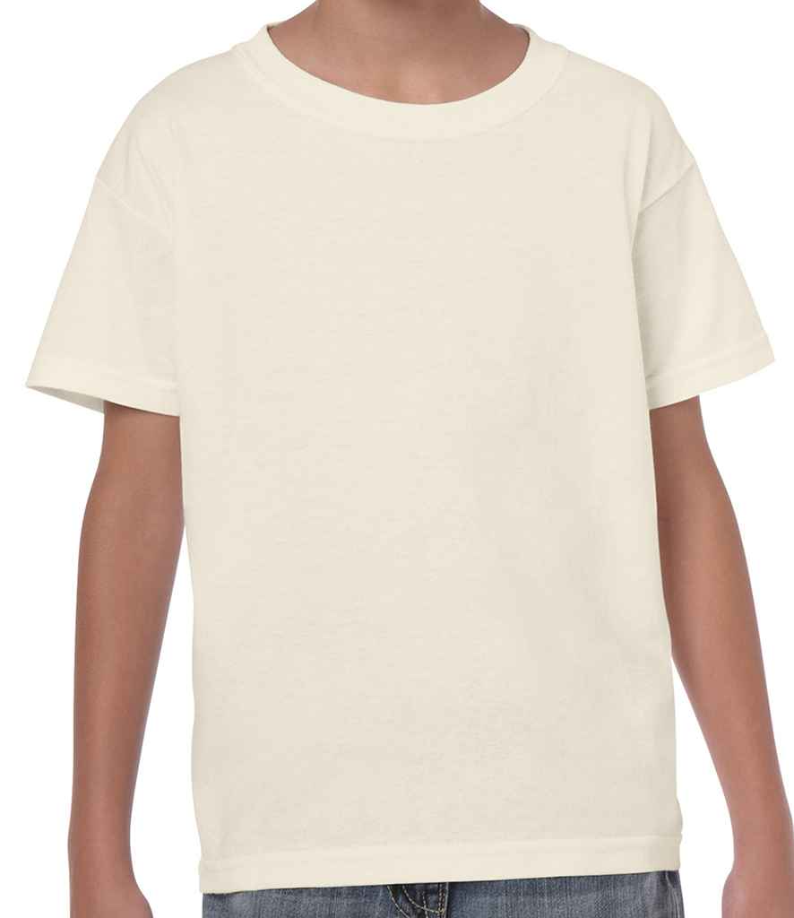 Gildan Kids Heavy Cotton T-Shirt in Natural by Gildan — Custom branded clothing by Print Press, featuring premium embroidery produced in our specialist print lab in the UK.