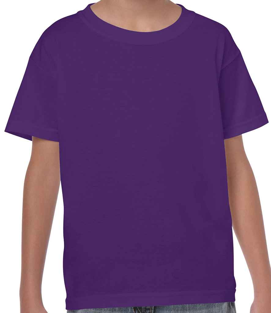 Gildan Kids Heavy Cotton T-Shirt in Purple by Gildan — Custom branded clothing by Print Press, featuring premium embroidery produced in our specialist print lab in the UK.