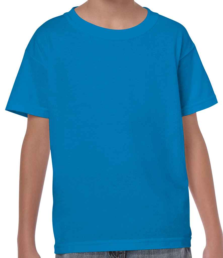 Gildan Kids Heavy Cotton T-Shirt in Sapphire Blue by Gildan — Custom branded clothing by Print Press, featuring premium embroidery produced in our specialist print lab in the UK.