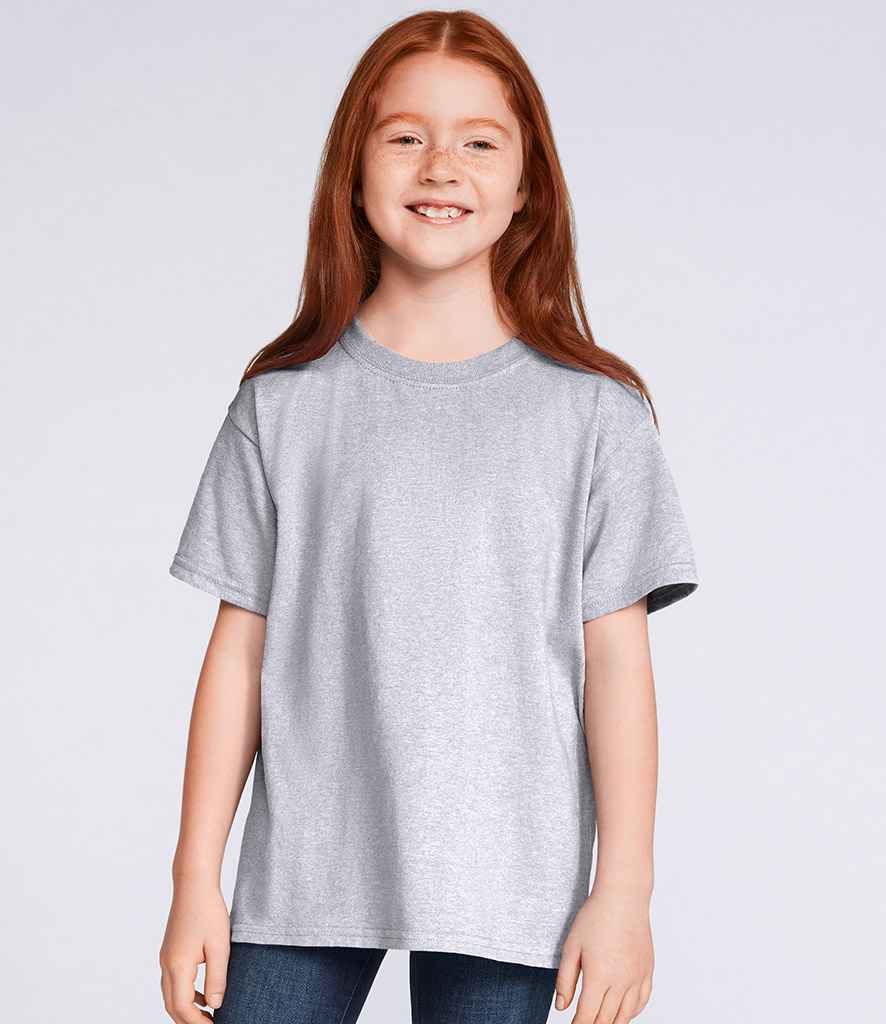 Gildan Kids Heavy Cotton T-Shirt in Sport Grey by Gildan — Custom branded clothing by Print Press, featuring premium embroidery produced in our specialist print lab in the UK.