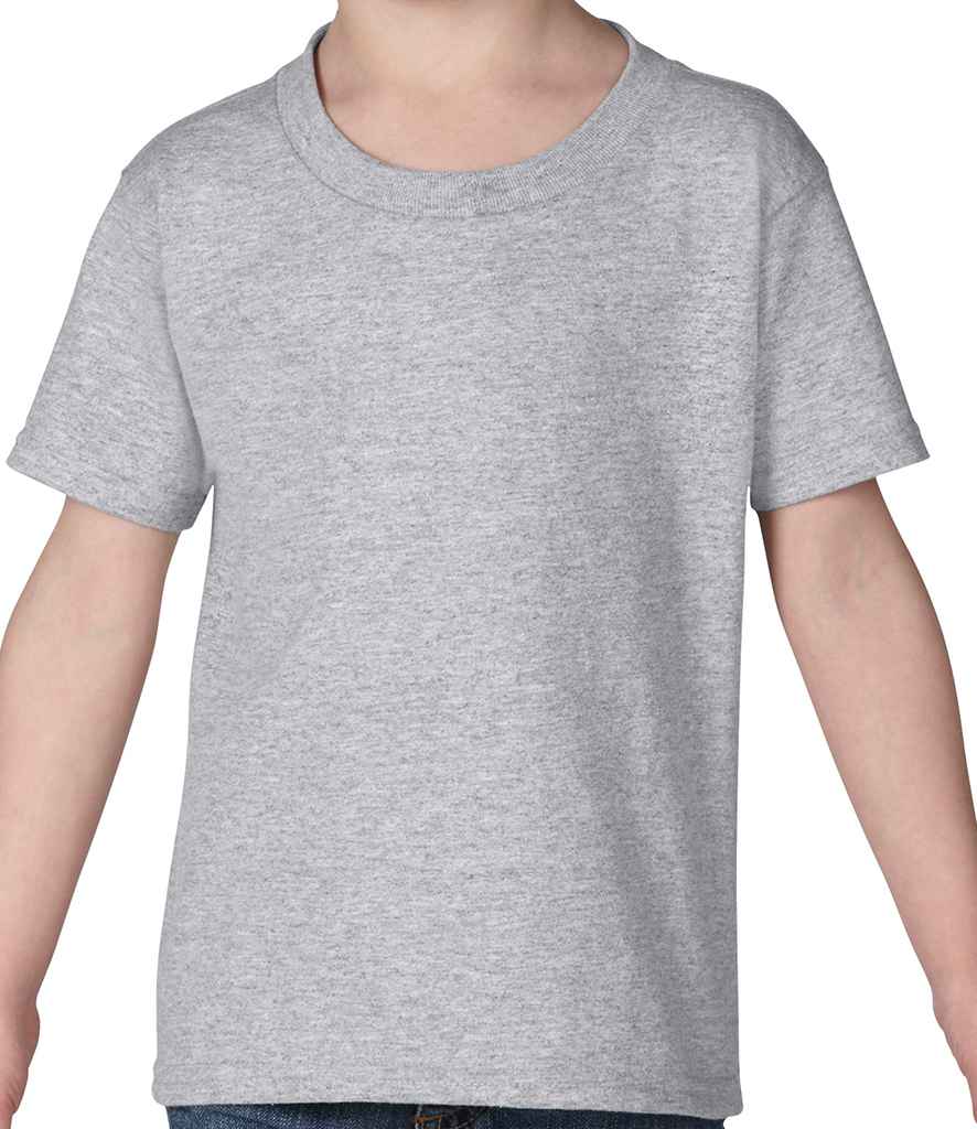 Gildan Heavy Cotton Toddler T-Shirt in Sport Grey by Gildan — Custom branded clothing by Print Press, featuring premium embroidery produced in our specialist print lab in the UK.