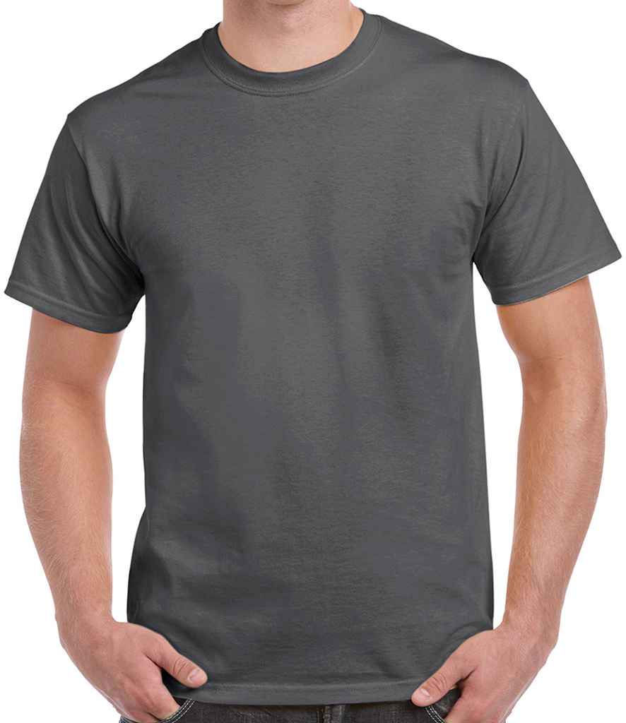 Gildan Heavy Cotton T-Shirt in Dark Heather by Gildan — Custom branded clothing by Print Press, featuring premium embroidery produced in our specialist print lab in the UK.