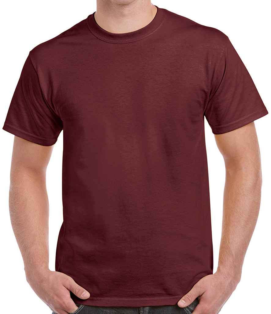 Gildan Heavy Cotton T-Shirt in Maroon by Gildan — Custom branded clothing by Print Press, featuring premium embroidery produced in our specialist print lab in the UK.