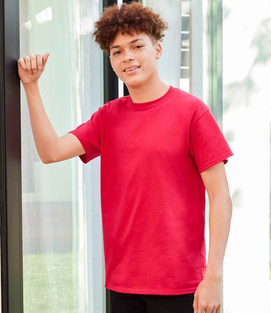 Gildan Heavy Cotton T-Shirt in Red by Gildan — Custom branded clothing by Print Press, featuring premium embroidery produced in our specialist print lab in the UK.