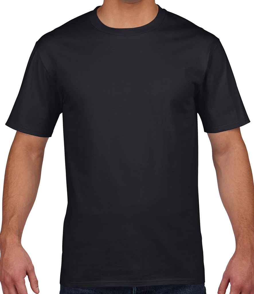 Gildan Premium Cotton T-Shirt in Black by Gildan — Custom branded clothing by Print Press, featuring premium embroidery produced in our specialist print lab in the UK.