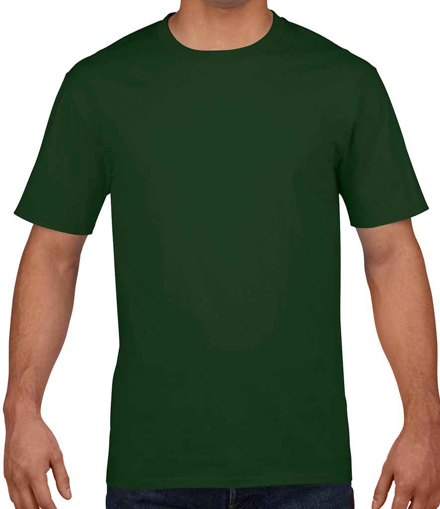 Gildan Premium Cotton T-Shirt in Forest Green by Gildan — Custom branded clothing by Print Press, featuring premium embroidery produced in our specialist print lab in the UK.