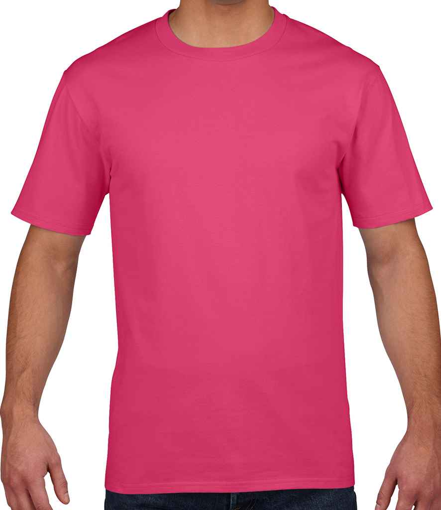 Gildan Premium Cotton T-Shirt in Heliconia by Gildan — Custom branded clothing by Print Press, featuring premium embroidery produced in our specialist print lab in the UK.