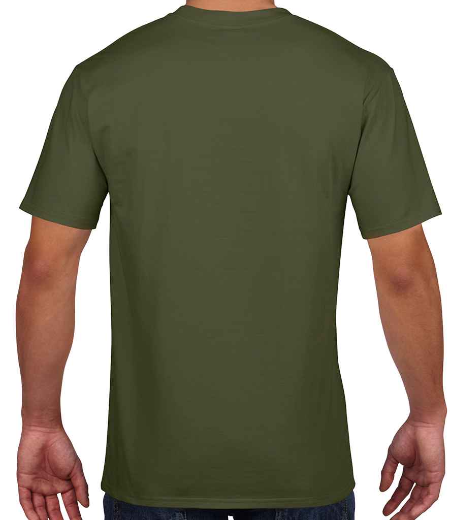 Gildan Premium Cotton T-Shirt in by Gildan — Custom branded clothing by Print Press, featuring premium embroidery produced in our specialist print lab in the UK.