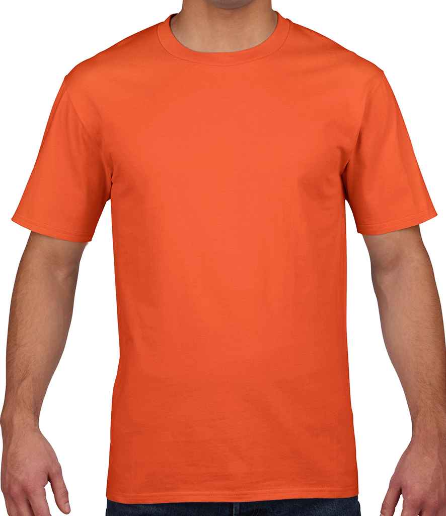 Gildan Premium Cotton T-Shirt in Orange by Gildan — Custom branded clothing by Print Press, featuring premium embroidery produced in our specialist print lab in the UK.