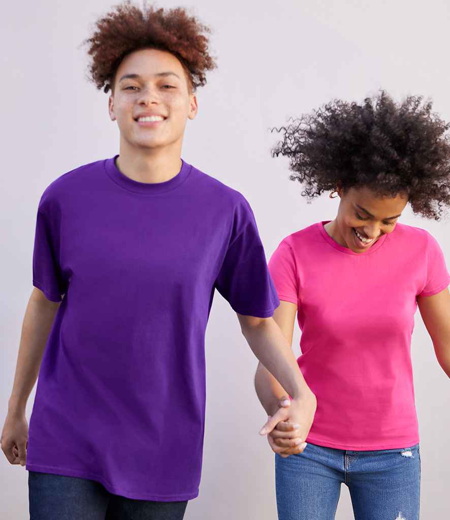 Gildan Premium Cotton T-Shirt in Purple by Gildan — Custom branded clothing by Print Press, featuring premium embroidery produced in our specialist print lab in the UK.