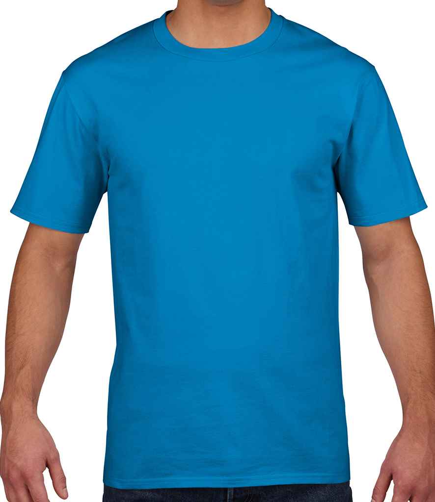 Gildan Premium Cotton T-Shirt in Sapphire Blue by Gildan — Custom branded clothing by Print Press, featuring premium embroidery produced in our specialist print lab in the UK.