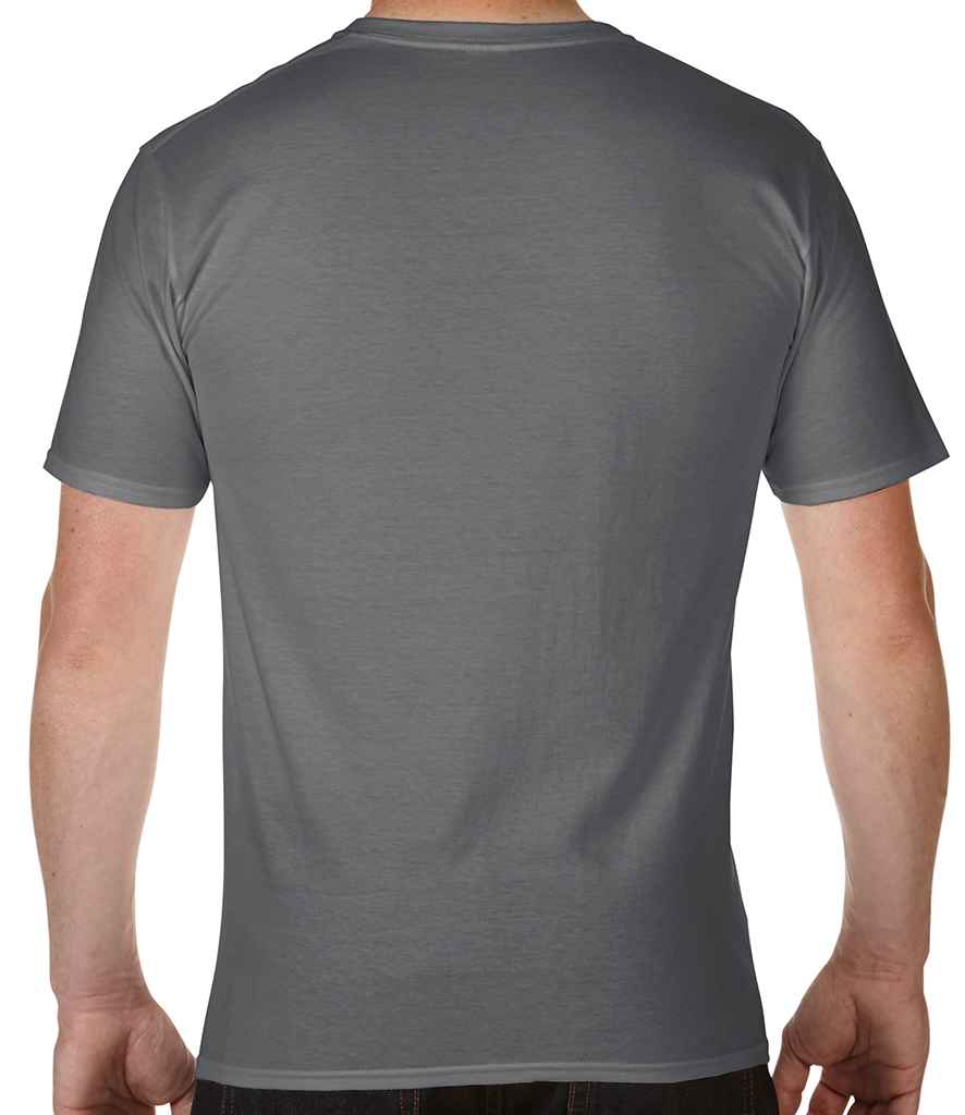 Gildan Premium Cotton V Neck T-Shirt in by Gildan — Custom branded clothing by Print Press, featuring premium embroidery produced in our specialist print lab in the UK.