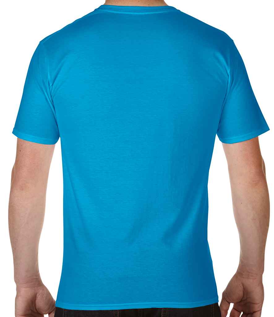 Gildan Premium Cotton V Neck T-Shirt in by Gildan — Custom branded clothing by Print Press, featuring premium embroidery produced in our specialist print lab in the UK.