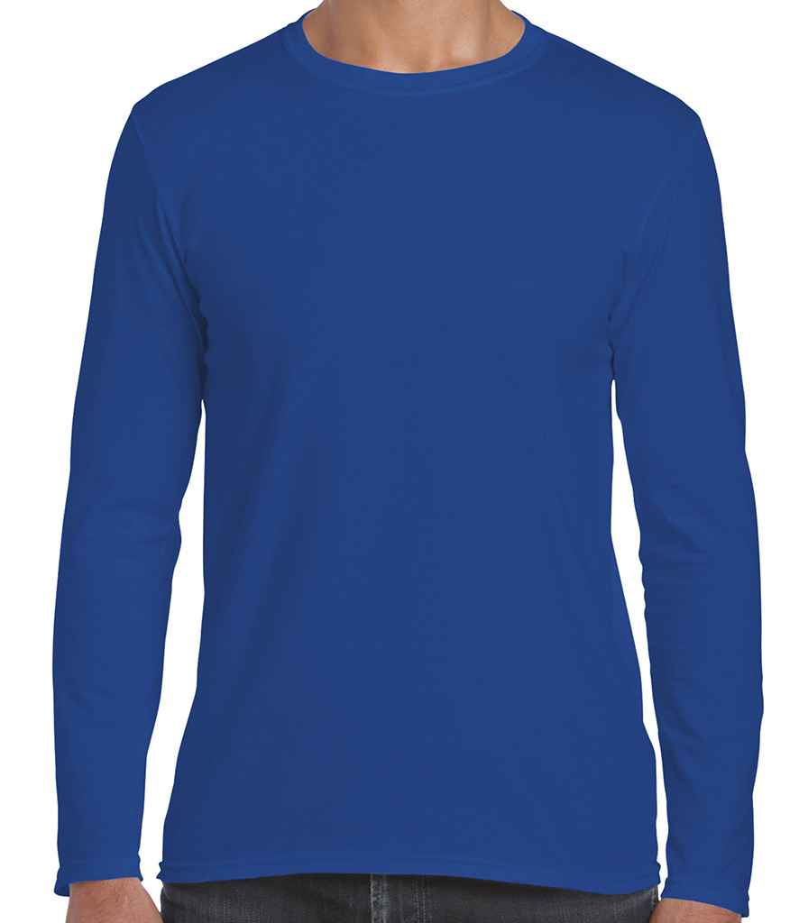 Gildan SoftStyle Long Sleeve T-Shirt in Royal Blue by Gildan — Custom branded clothing by Print Press, featuring premium embroidery produced in our specialist print lab in the UK.