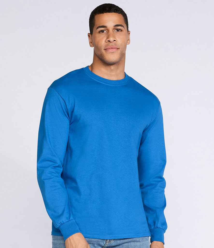 Gildan Ultra Cotton Long Sleeve T-Shirt in Royal Blue by Gildan — Custom branded clothing by Print Press, featuring premium embroidery produced in our specialist print lab in the UK.