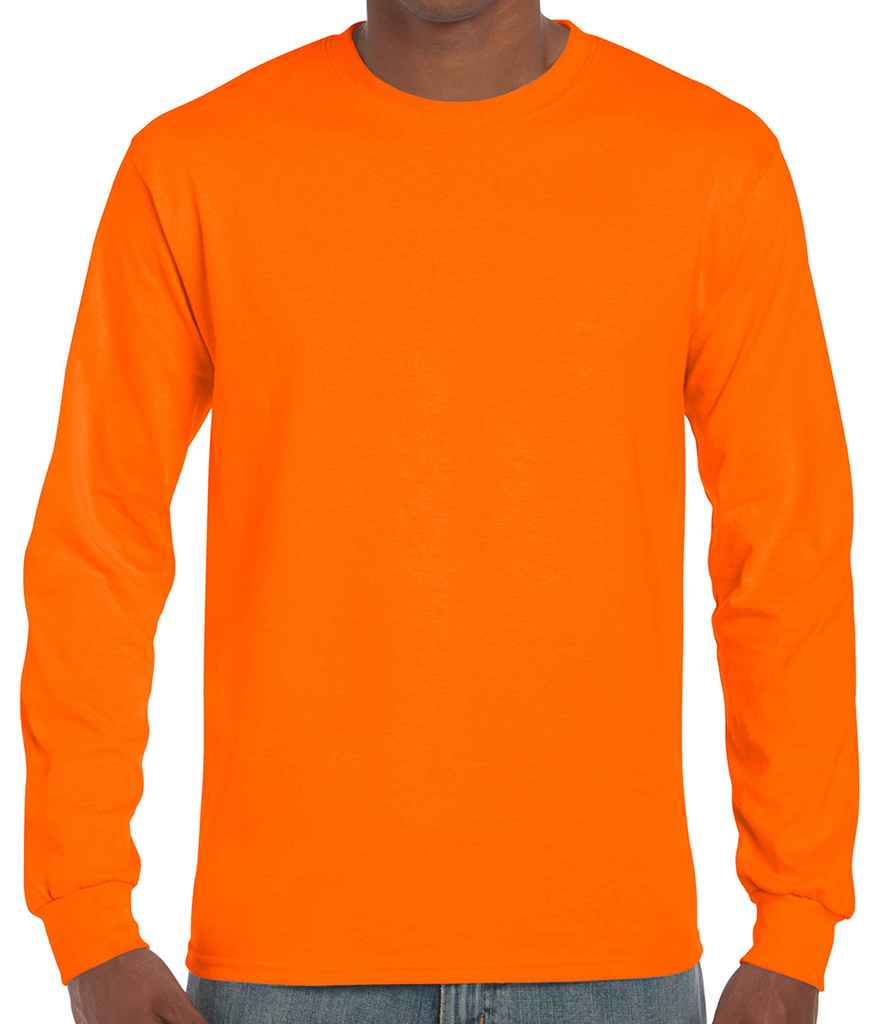 Gildan Ultra Cotton Long Sleeve T-Shirt in S Orange by Gildan — Custom branded clothing by Print Press, featuring premium embroidery produced in our specialist print lab in the UK.