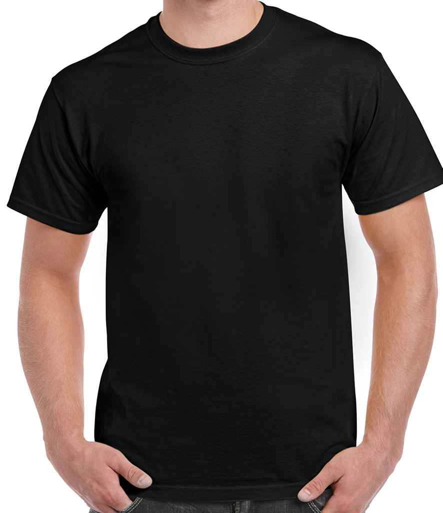Gildan Hammer Heavyweight T-Shirt in Black by Gildan — Custom branded clothing by Print Press, featuring premium embroidery produced in our specialist print lab in the UK.