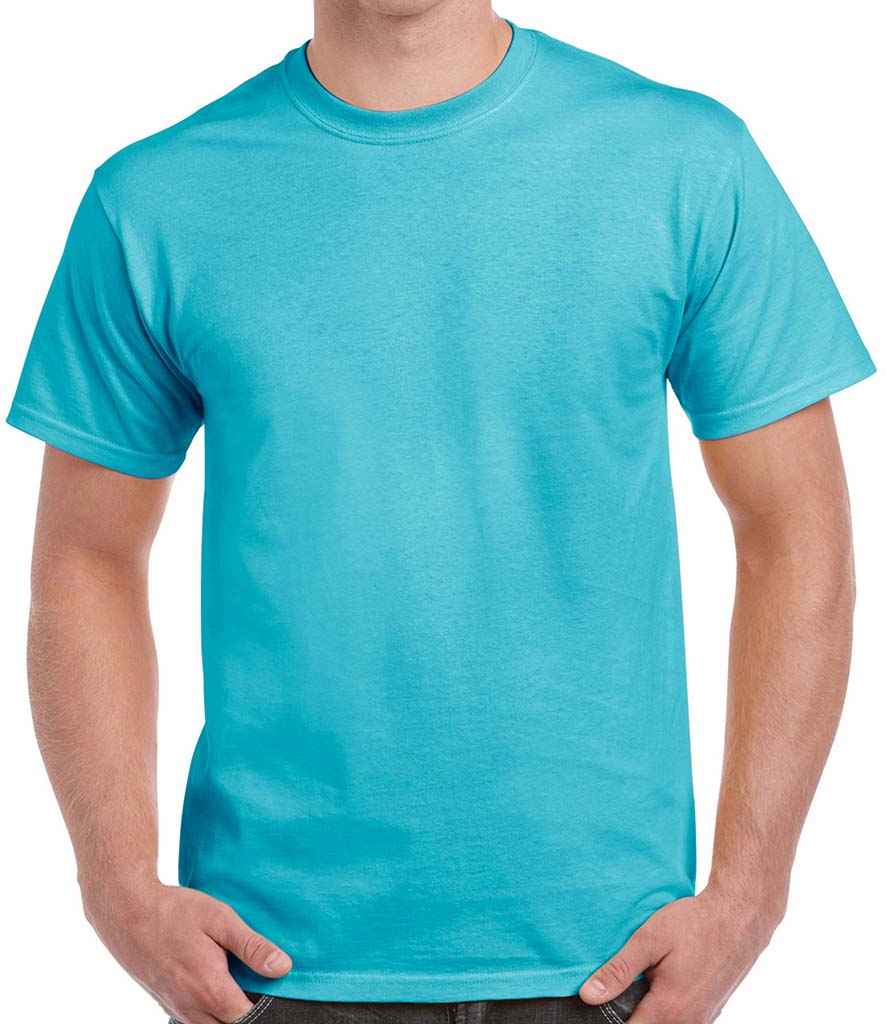 Gildan Hammer Heavyweight T-Shirt in Lagoon Blue by Gildan — Custom branded clothing by Print Press, featuring premium embroidery produced in our specialist print lab in the UK.