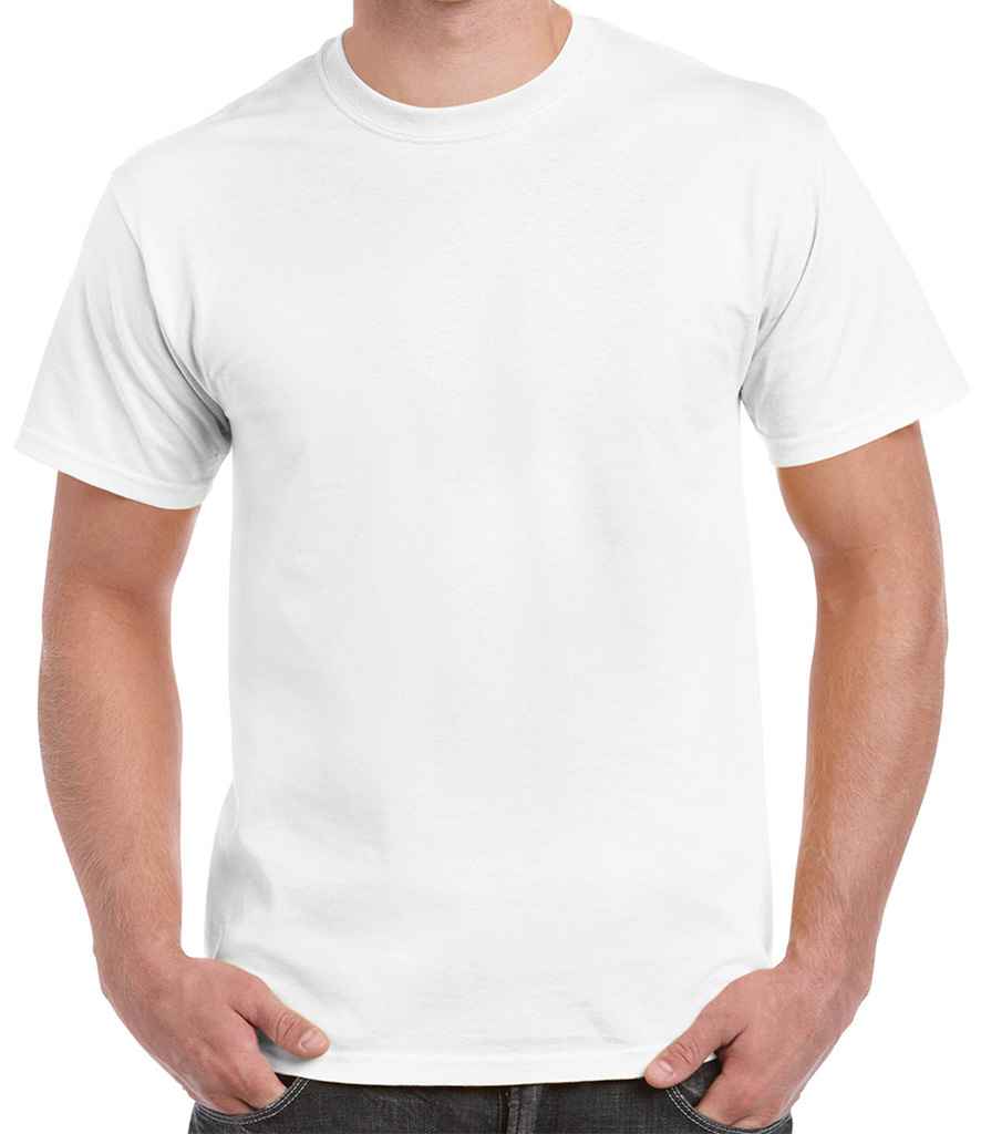 Gildan Hammer Heavyweight T-Shirt in White by Gildan — Custom branded clothing by Print Press, featuring premium embroidery produced in our specialist print lab in the UK.