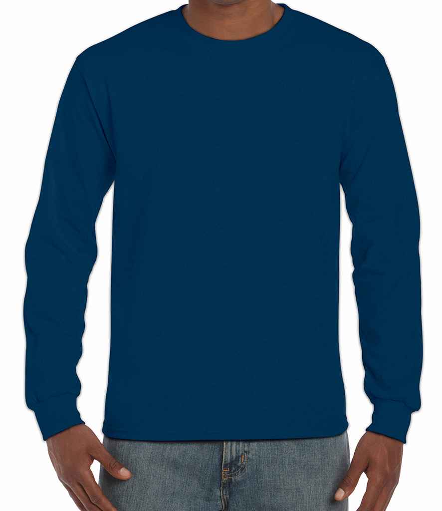 Gildan Hammer Heavyweight Long Sleeve T-Shirt in Sport Dark Navy by Gildan — Custom branded clothing by Print Press, featuring premium embroidery produced in our specialist print lab in the UK.