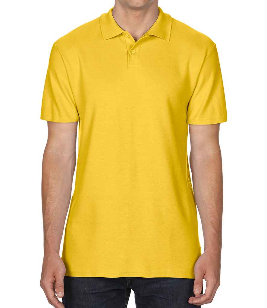 Gildan SoftStyle Double Pique Polo Shirt in Daisy by Gildan — Custom branded clothing by Print Press, featuring premium embroidery produced in our specialist print lab in the UK.