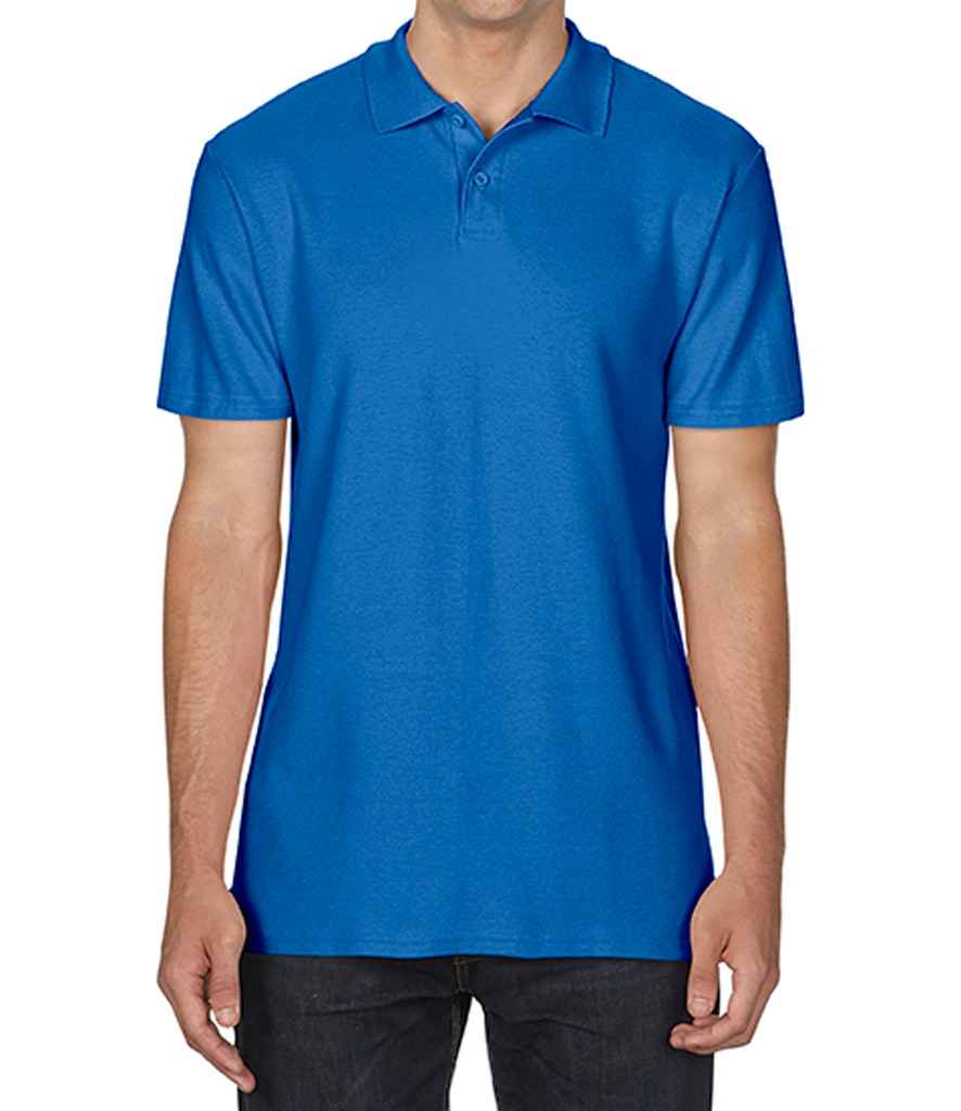 Gildan SoftStyle Double Pique Polo Shirt in Royal Blue by Gildan — Custom branded clothing by Print Press, featuring premium embroidery produced in our specialist print lab in the UK.