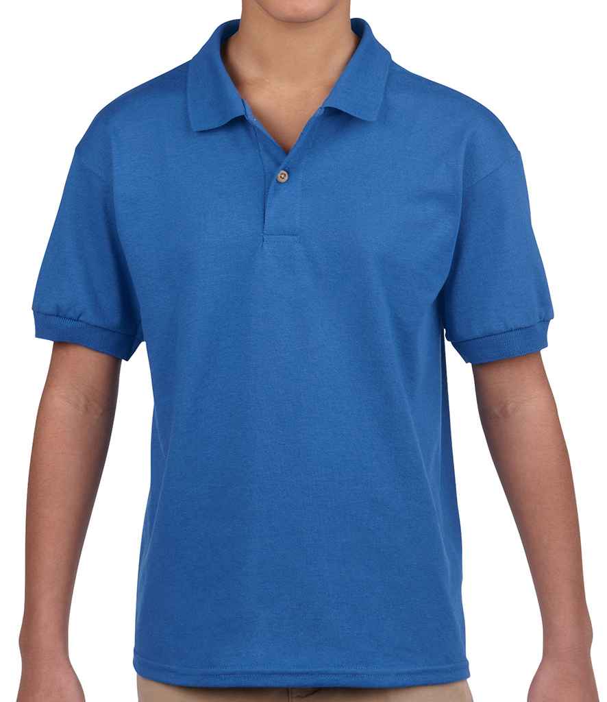 Gildan Kids DryBlend Jersey Polo Shirt in Royal Blue by Gildan — Custom branded clothing by Print Press, featuring premium embroidery produced in our specialist print lab in the UK.