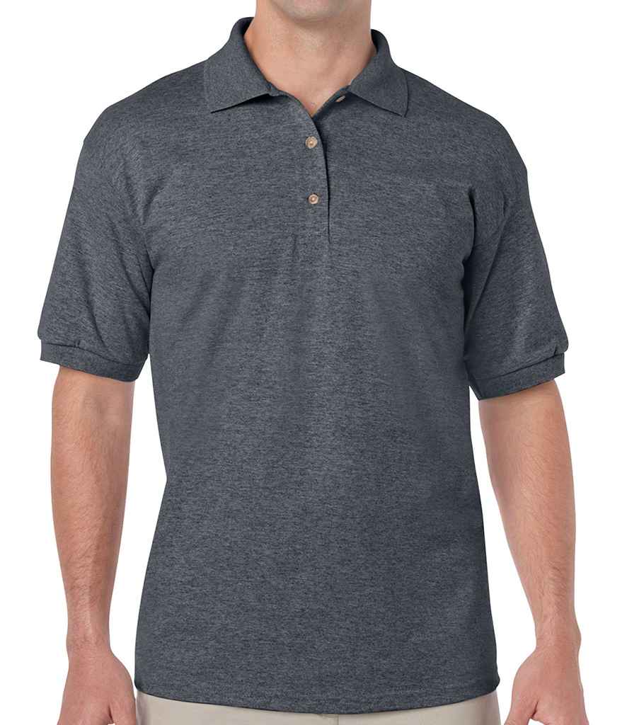 Gildan DryBlend Jersey Polo Shirt in Dark Heather by Gildan — Custom branded clothing by Print Press, featuring premium embroidery produced in our specialist print lab in the UK.
