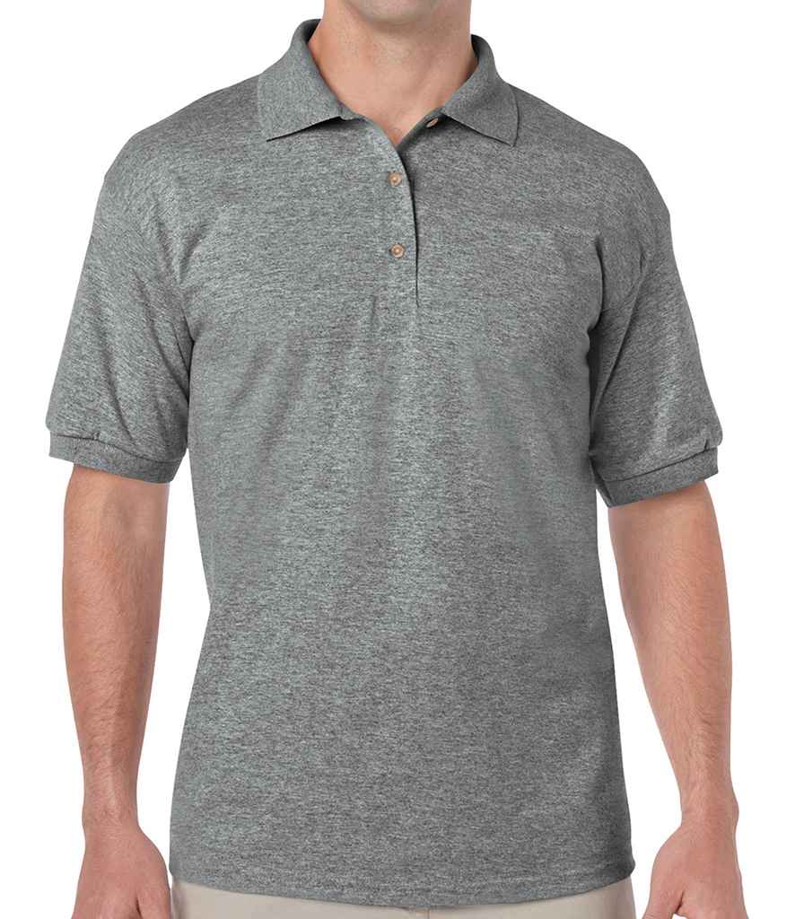 Gildan DryBlend Jersey Polo Shirt in Graphite Heather by Gildan — Custom branded clothing by Print Press, featuring premium embroidery produced in our specialist print lab in the UK.