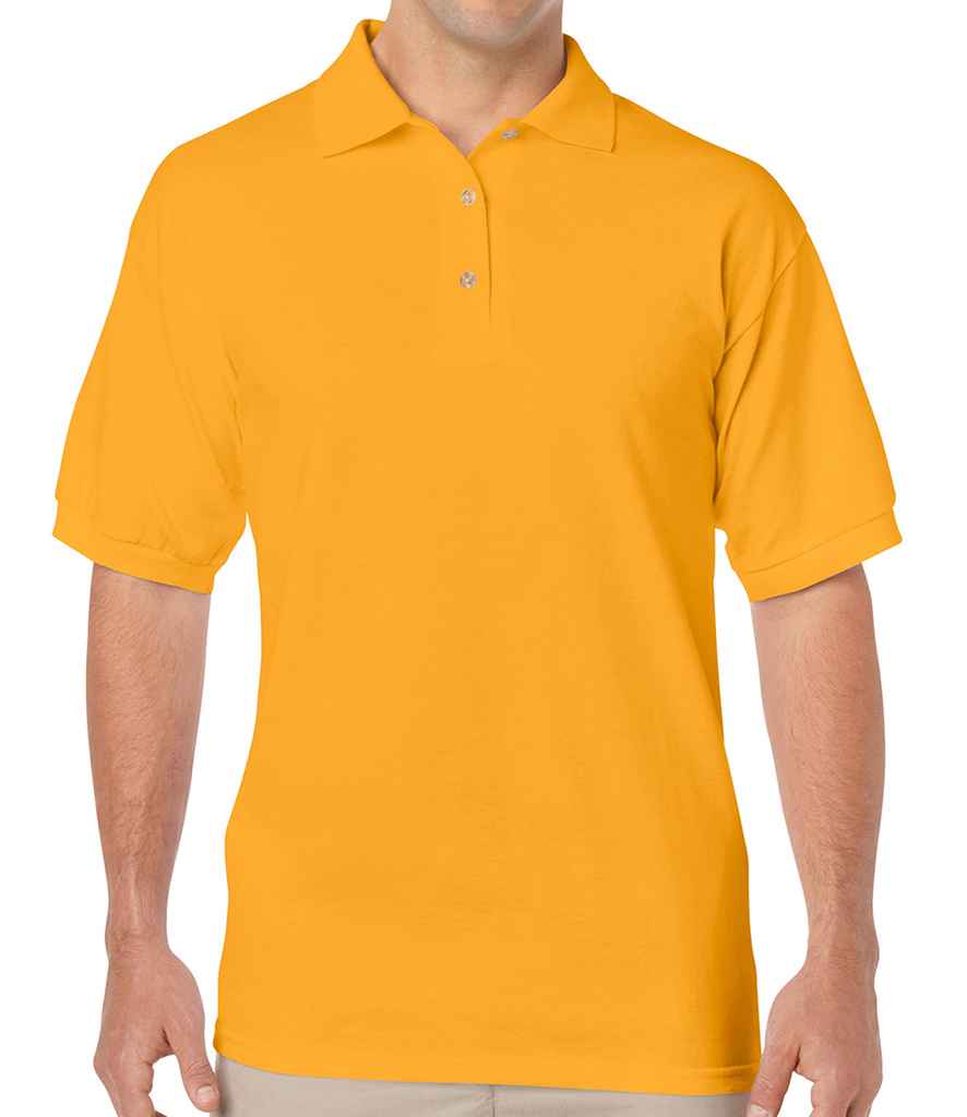 Gildan DryBlend Jersey Polo Shirt in Gold by Gildan — Custom branded clothing by Print Press, featuring premium embroidery produced in our specialist print lab in the UK.