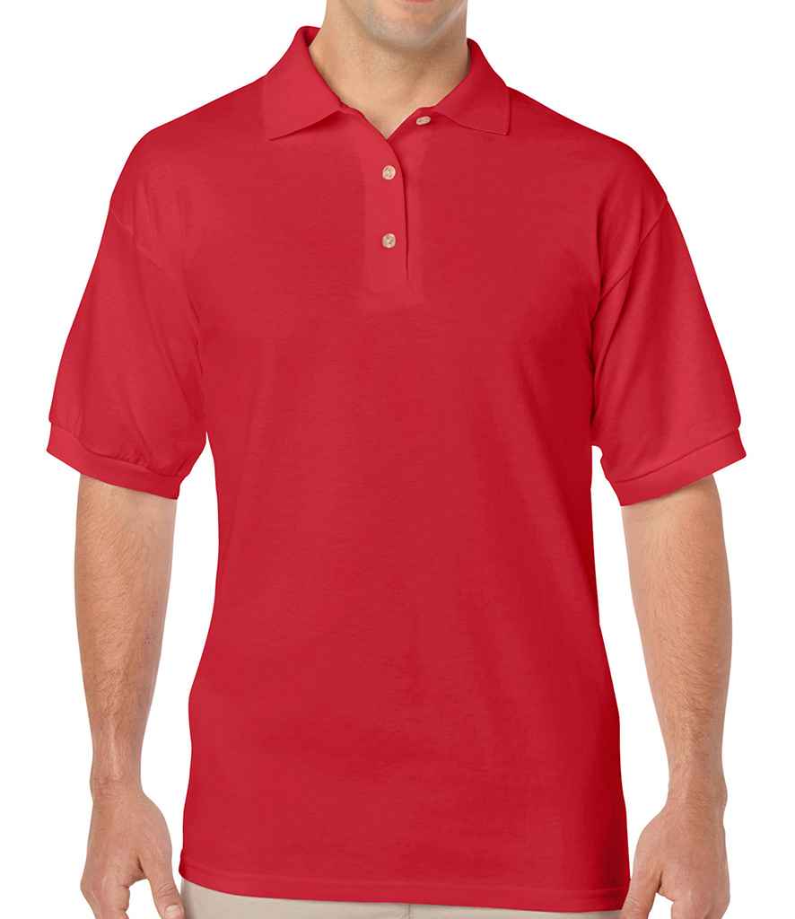 Gildan DryBlend Jersey Polo Shirt in Red by Gildan — Custom branded clothing by Print Press, featuring premium embroidery produced in our specialist print lab in the UK.