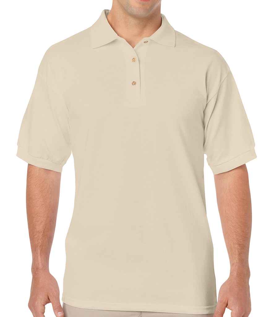 Gildan DryBlend Jersey Polo Shirt in Sand by Gildan — Custom branded clothing by Print Press, featuring premium embroidery produced in our specialist print lab in the UK.