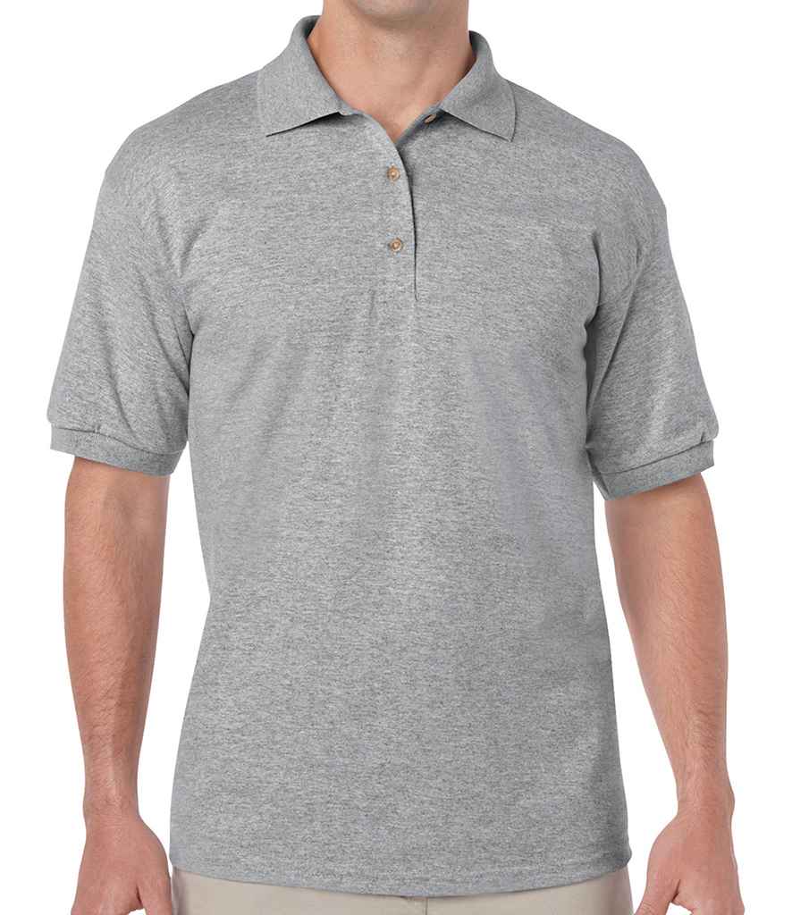 Gildan DryBlend Jersey Polo Shirt in Sport Grey by Gildan — Custom branded clothing by Print Press, featuring premium embroidery produced in our specialist print lab in the UK.