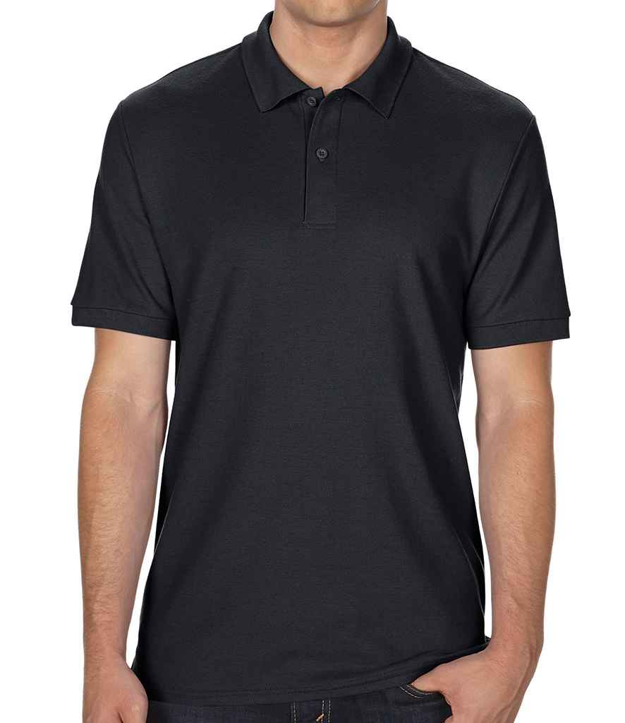 Gildan DryBlend Double Pique Polo Shirt in Black by Gildan — Custom branded clothing by Print Press, featuring premium embroidery produced in our specialist print lab in the UK.